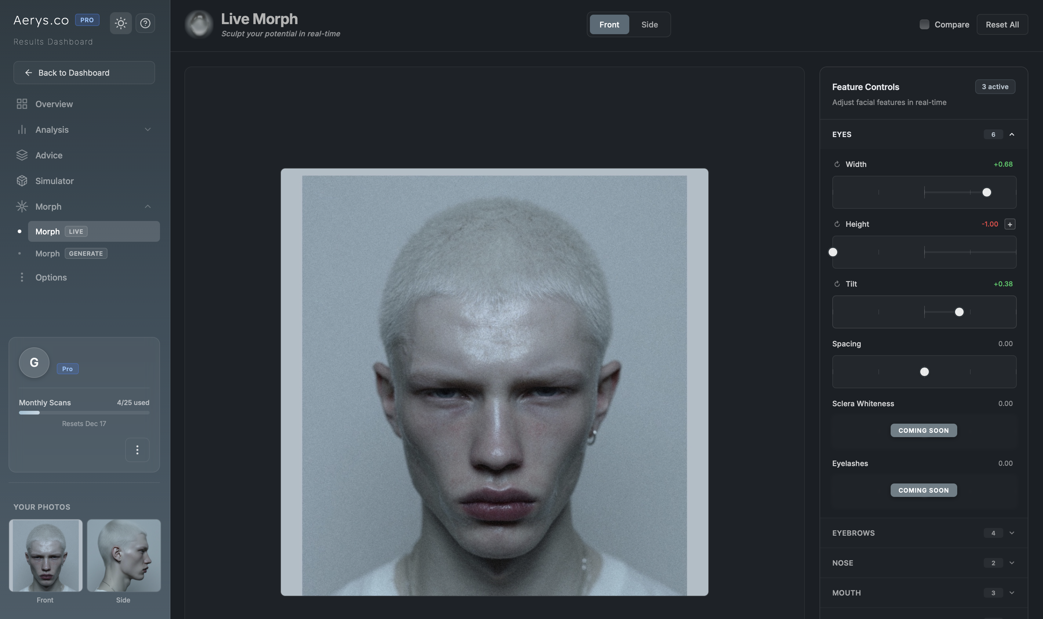 Modify your features live.